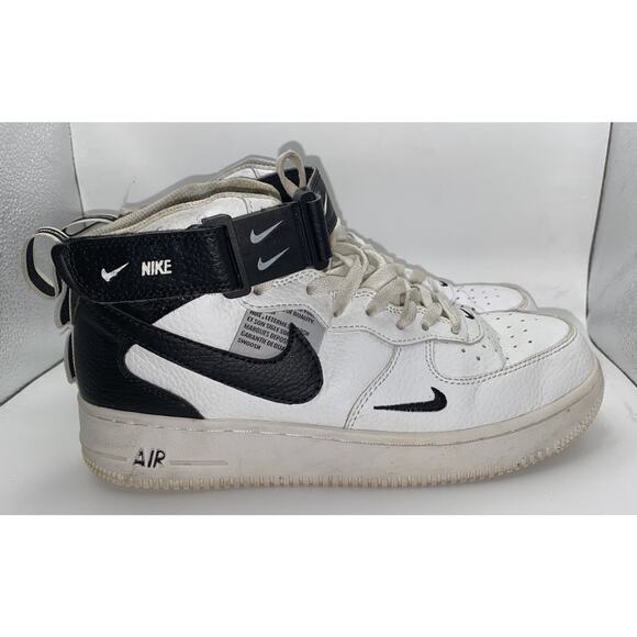 Nike Air Force 1 Mid 07 LV8, 804609-103, White/Black, Mens Basketball, Size 8 - Picture 1 of 12